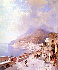 Franz Richard Unterberger Canvas Paintings - Amalfi